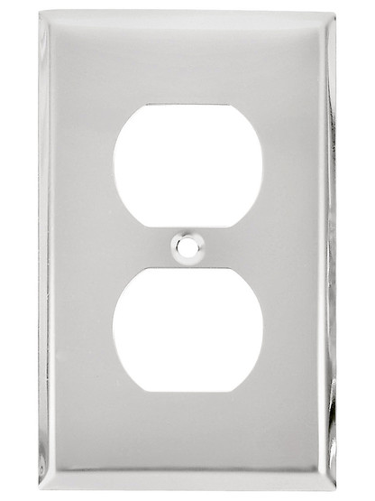 Classic Single Duplex Cover Plate In Polished Chrome.